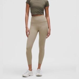 Lululemon Wunder Train HR Tight 25” Pockets Women’s Size 8 Sheer Oak